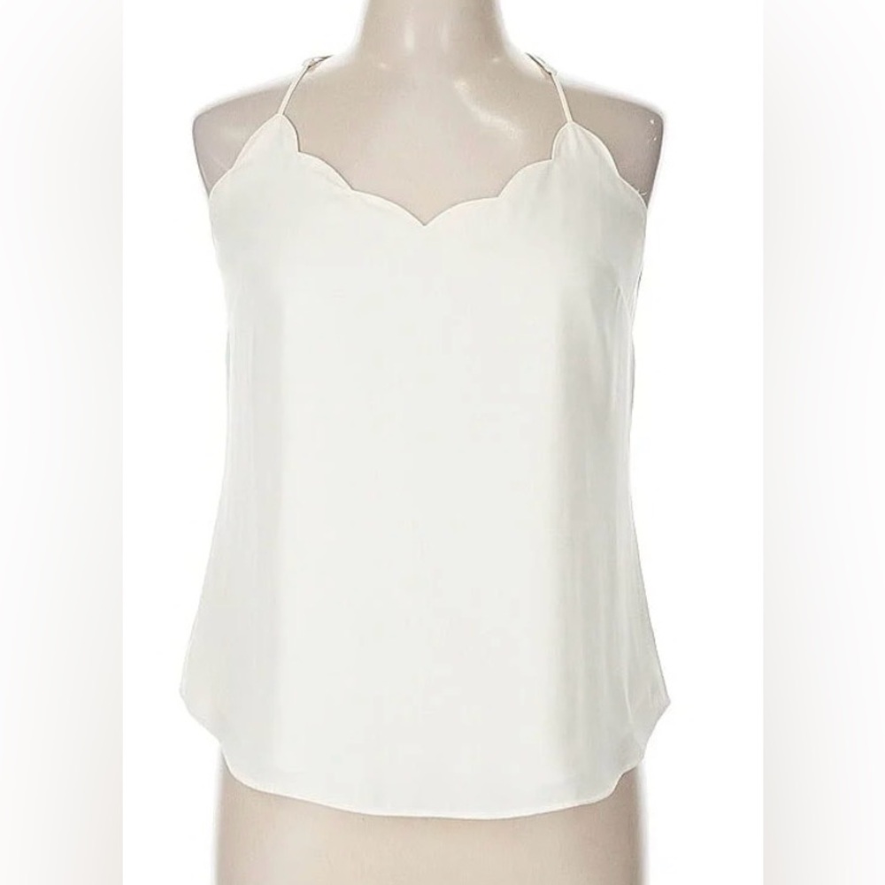 J. Crew Women’s Ivory Scallop-Edge Top NWOT 16